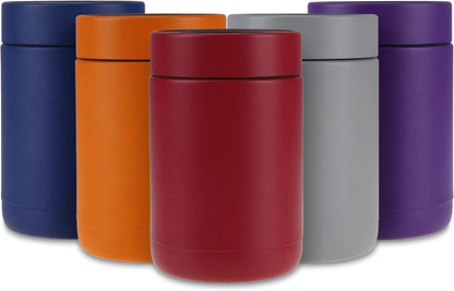 Stainless Steel 12Oz Vacuum Insulated Cooler and Bottle Chiller | Double Wall Can and Bottle Cooler | Copper Plated Metal Chiller | Crimson Red