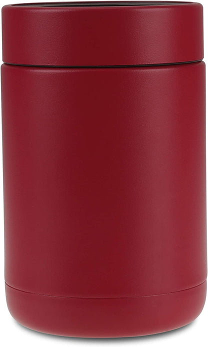 Stainless Steel 12Oz Vacuum Insulated Cooler and Bottle Chiller | Double Wall Can and Bottle Cooler | Copper Plated Metal Chiller | Crimson Red